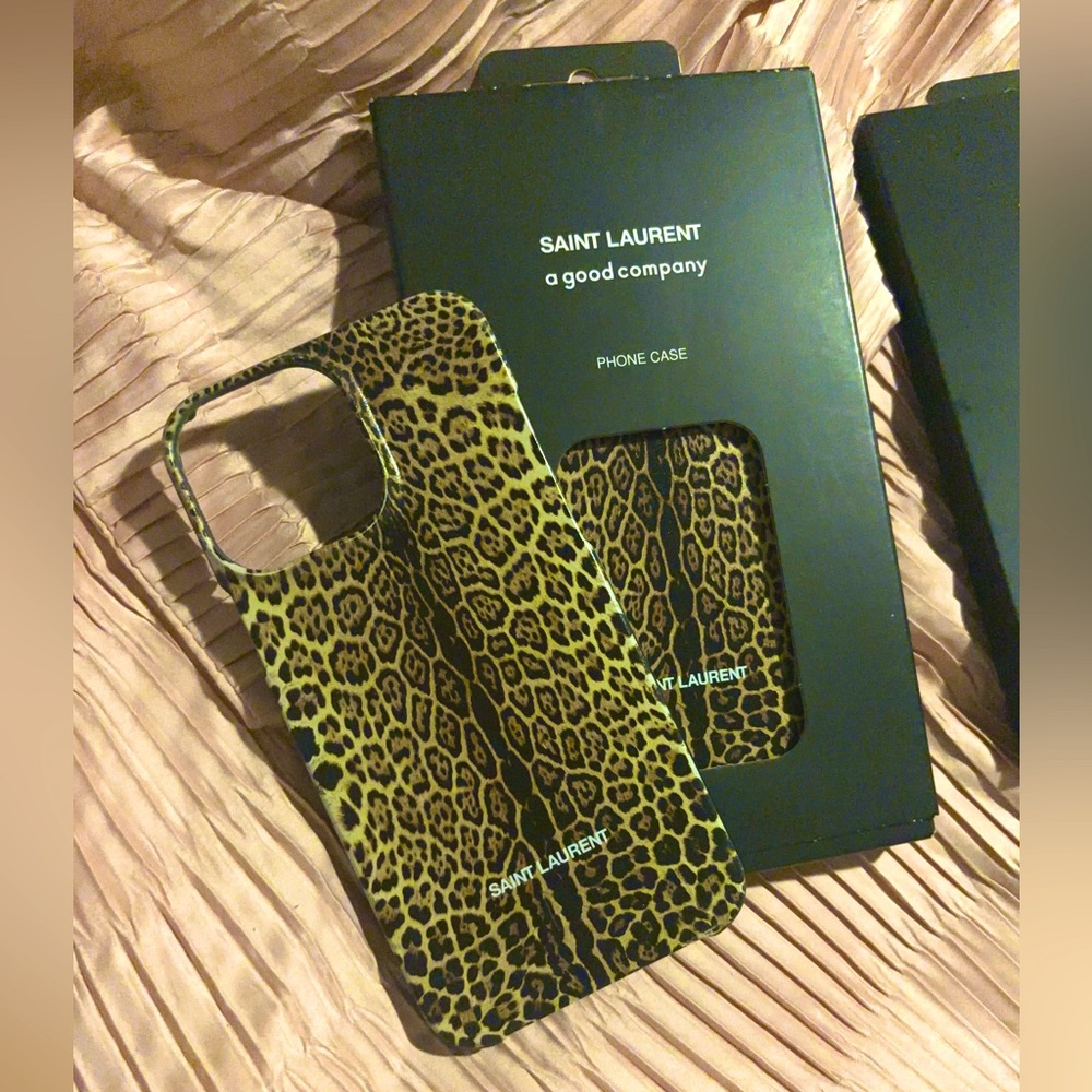 YSL leopard iPhone 13 Pro Max case.